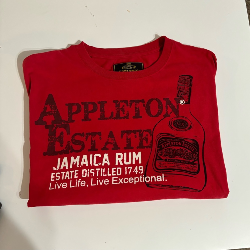 Appleton Estate, red tshirt, 100% organic cotton, Rum theme